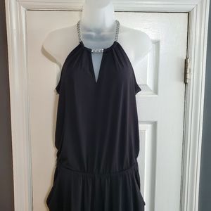 Michael Kors Jumpsuit Romper Silver Chain Neck Strap